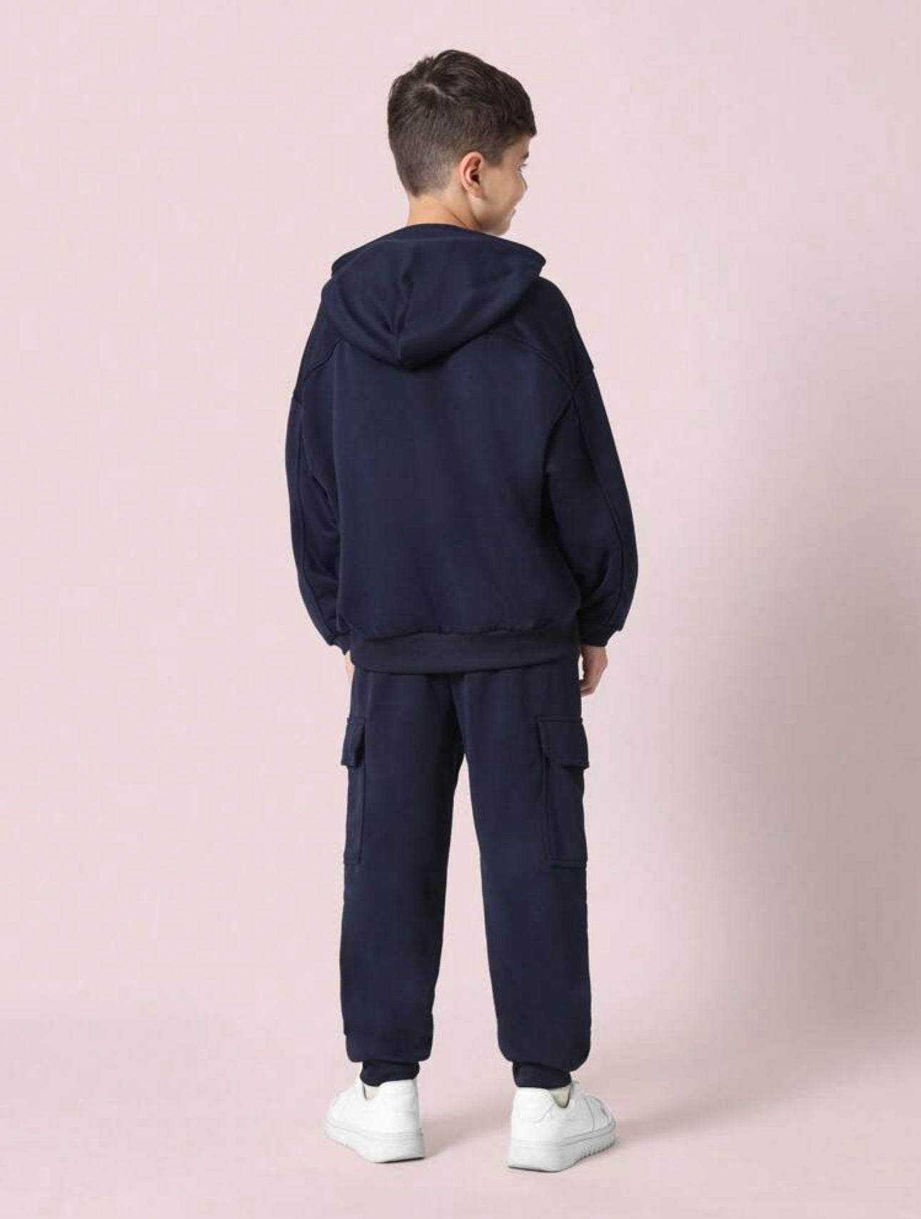 Navy Essential Hoodie & Cargo Joggers Set 🔵✨