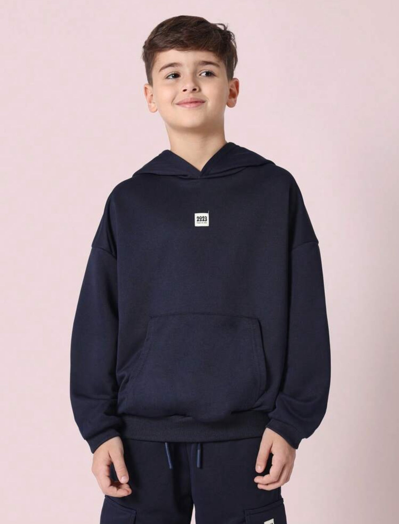 Navy Essential Hoodie & Cargo Joggers Set 🔵✨