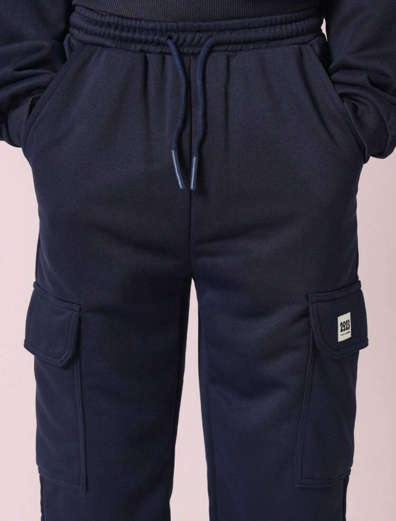 Navy Essential Hoodie & Cargo Joggers Set 🔵✨